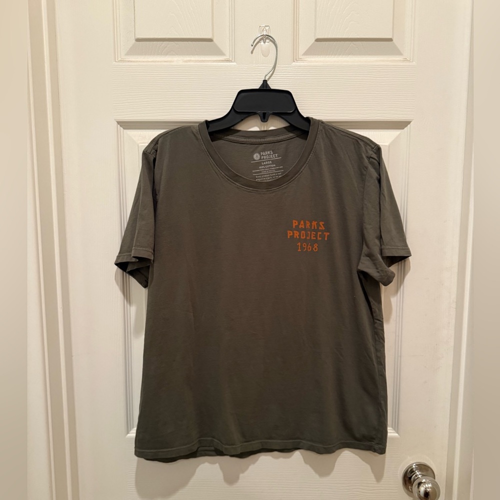 Parks Project Dark Olive Green Tee with Orange Logo